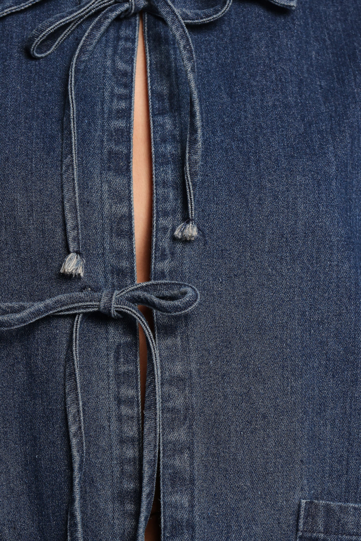 Avon Bow Front Denim Shacket Denim