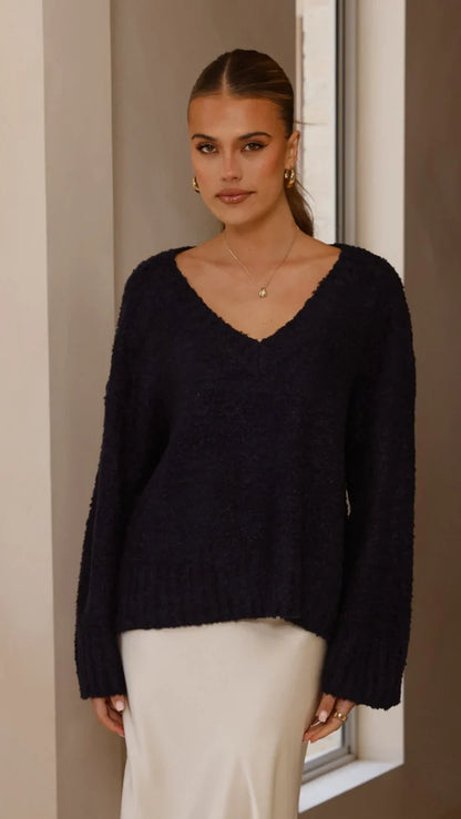 Silas Knit Top Navy