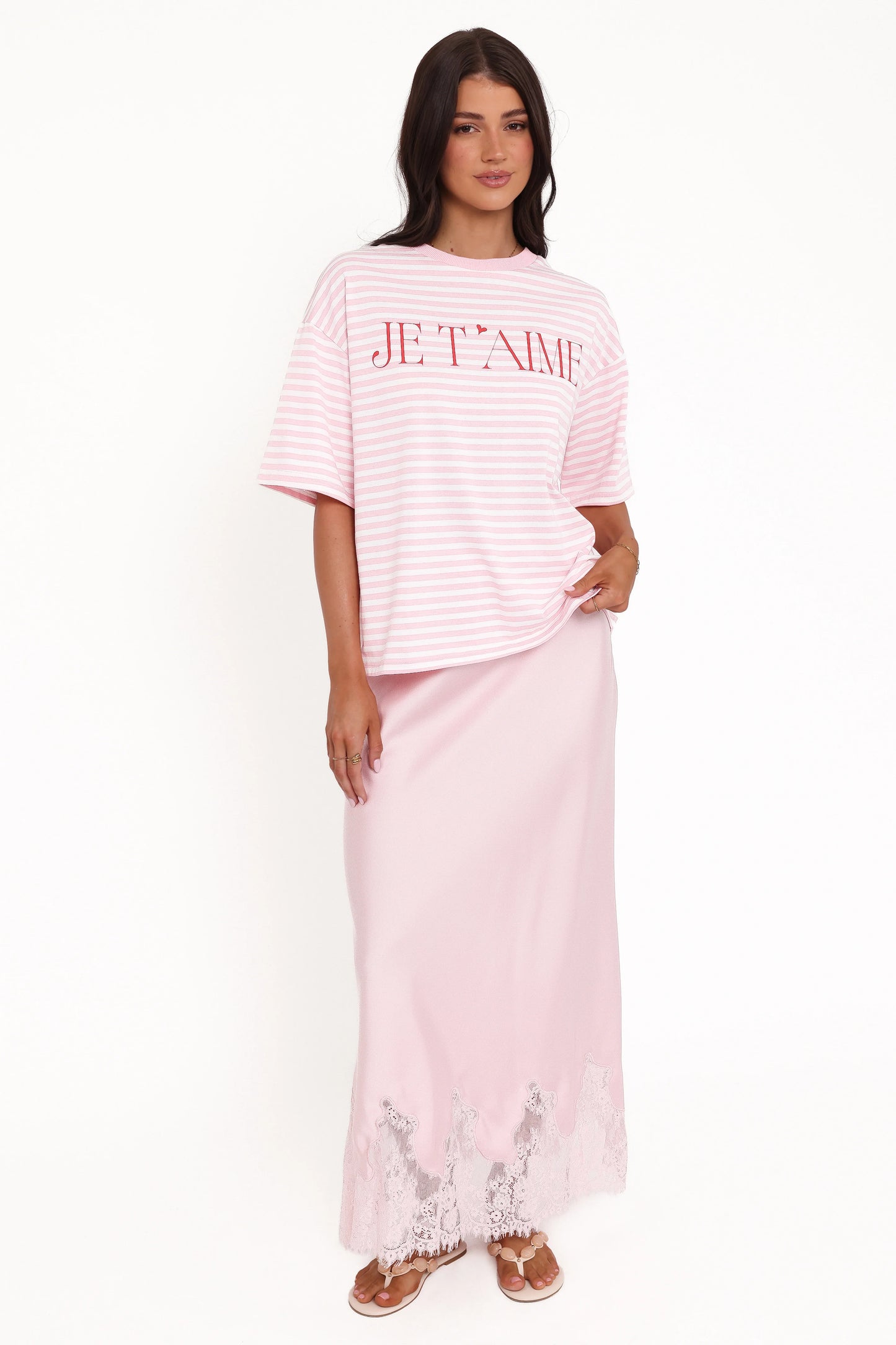 Marly Je TAime Tee Pink Stripe