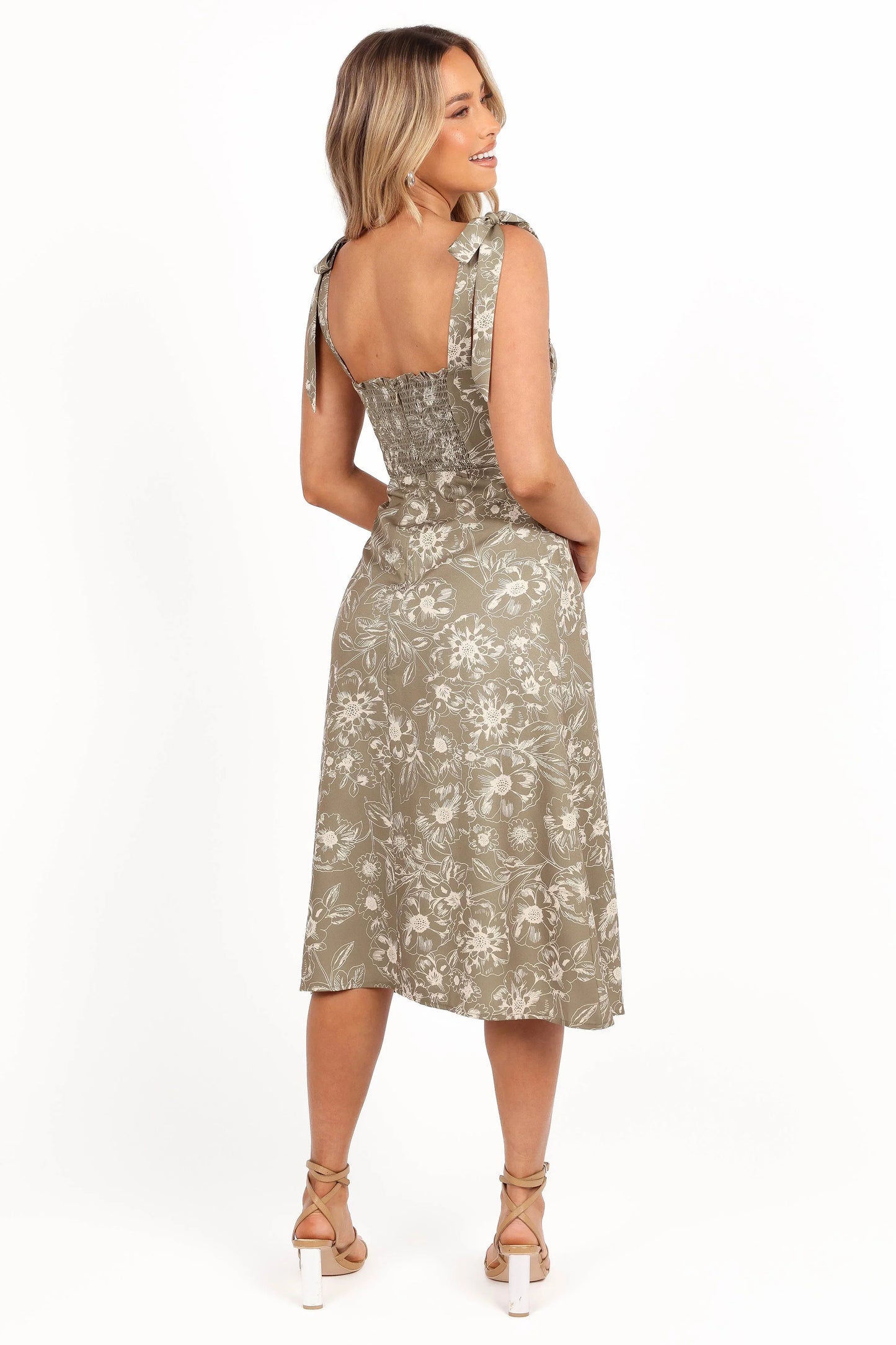 Laurel Dress Olive Floral