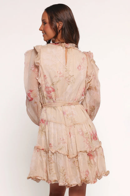 Phaedra Long Sleeve Mini Dress Soft Rose