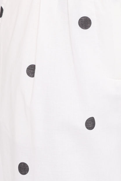 Valora Wide Leg Pant White Black Polka Dot