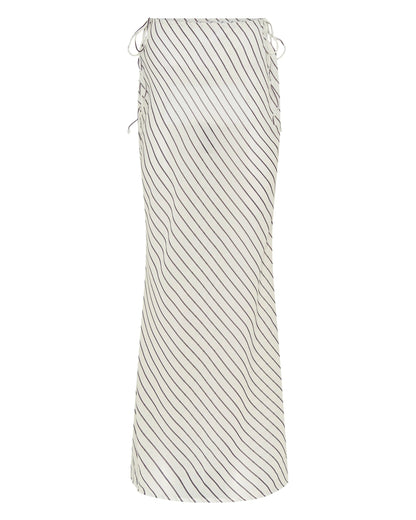 Luminous Maxi Skirt Cream Choc Stripe