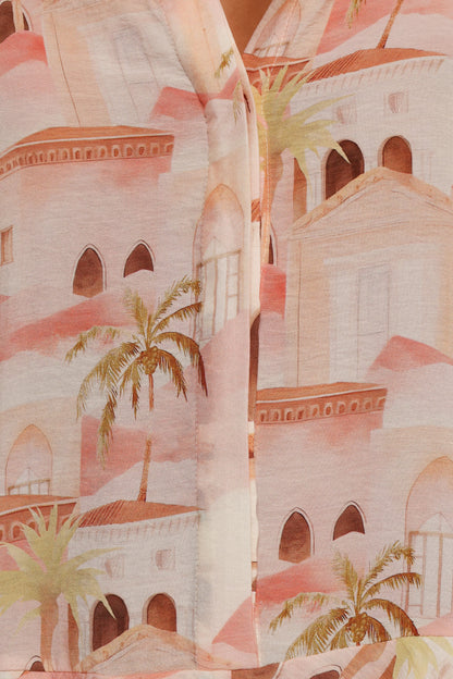 Cowper Romper Tan Print