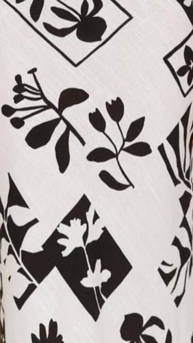 Samaya Pants White Black Print