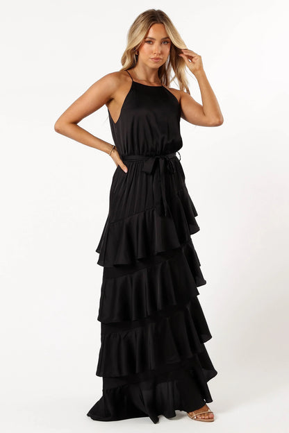 Annalise Tiered Maxi Dress Black