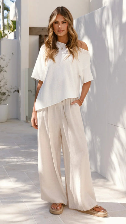 Blair Off Shoulder Tee White