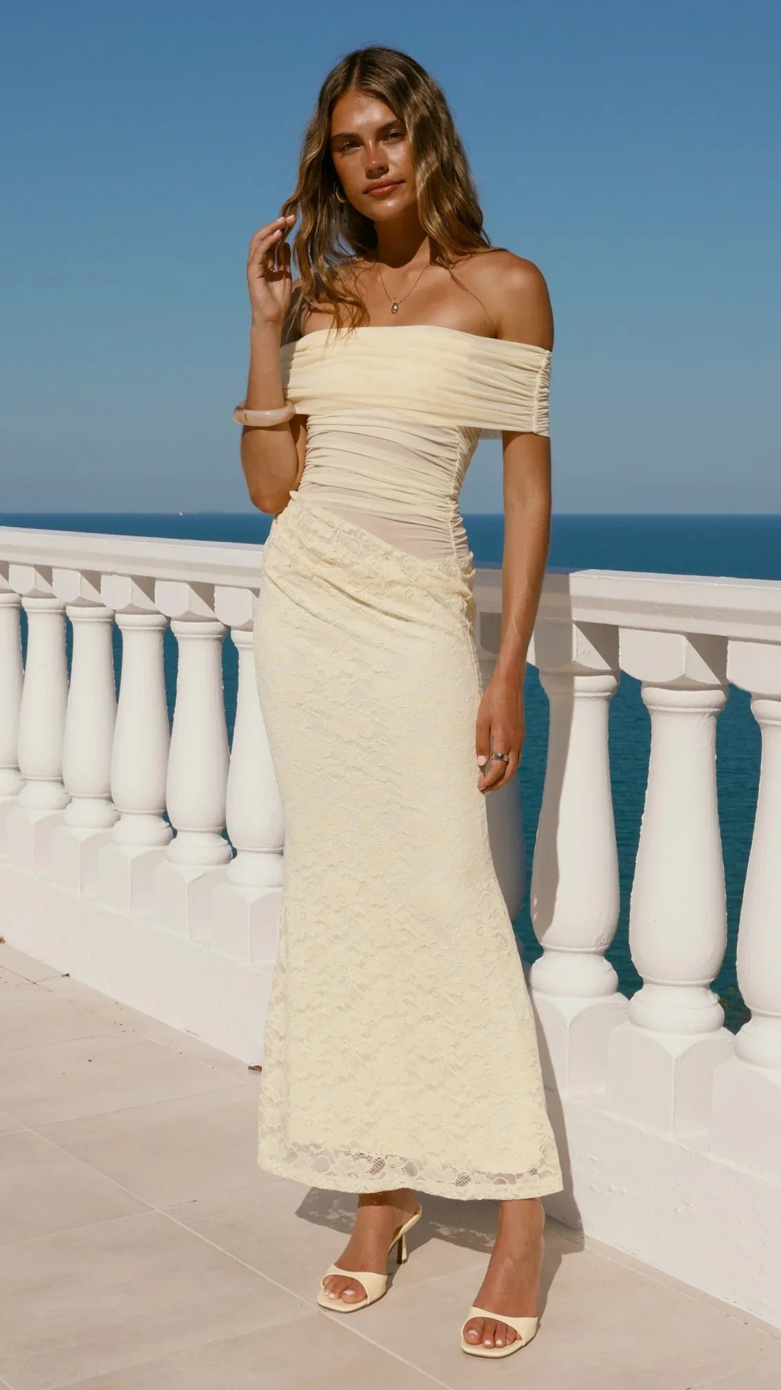 Tiarna Off The Shoulder Maxi Dress Yellow