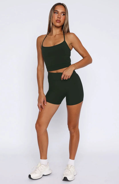 Keep Up High Waisted Shorts 4 Forest