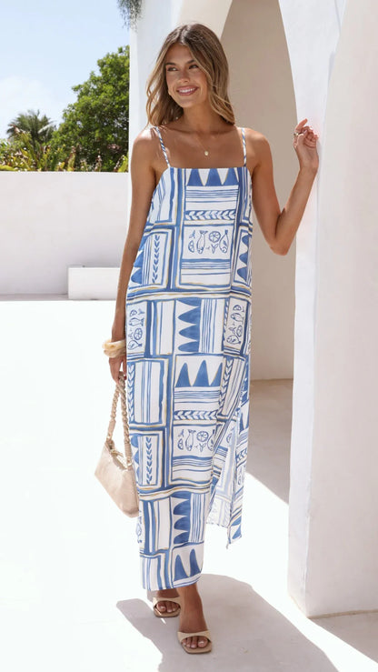 Dakota Maxi Slip Dress Coastal Escape