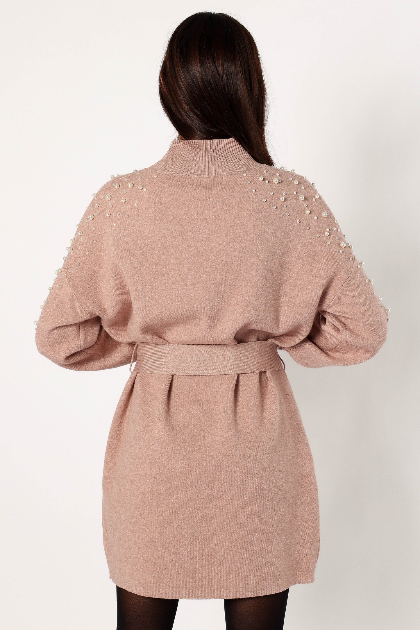 Maeve Long Sleeve Mini Dress Mocha