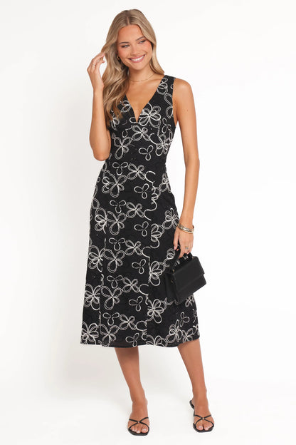 Loven Midi Dress Black White