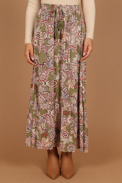 Katherine Skirt Olive Paisley