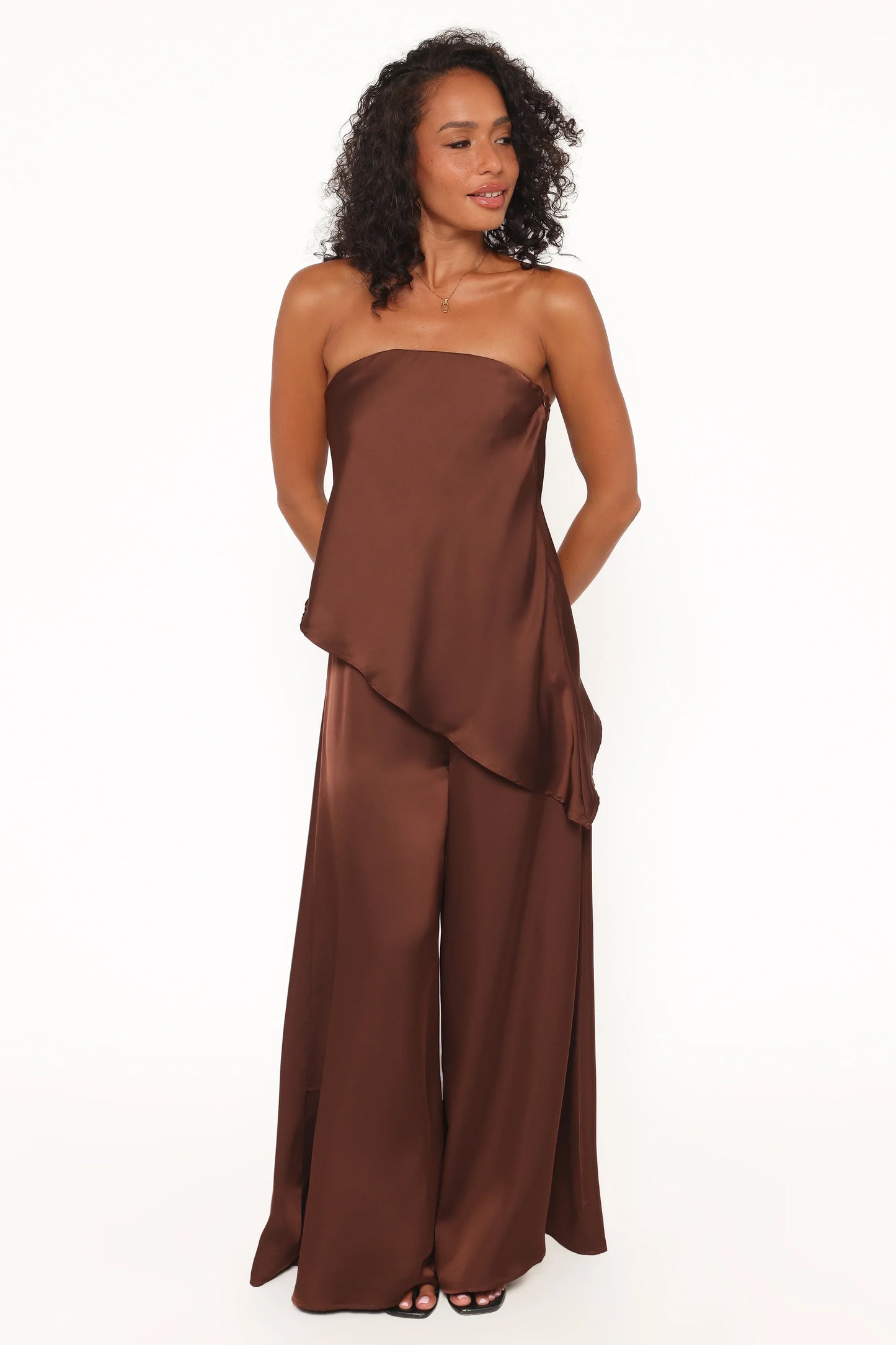 Charmer Wide Leg Pant Dark Brown