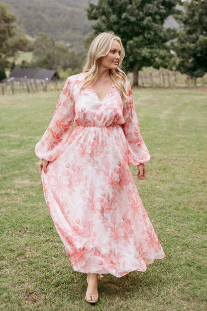 Anisa Maxi Dress Pink Floral