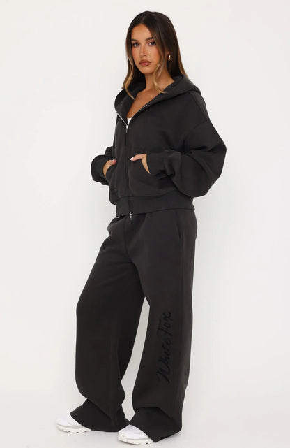 Studio 17 Willa Wide Leg Sweatpants Charcoal