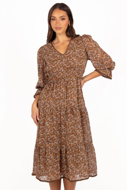 Simone Midi Dress Camel