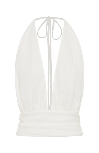 Dolce Dreams Halter Top Off White