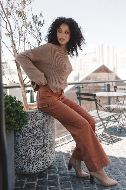 Nico Wide Leg Jean Tan
