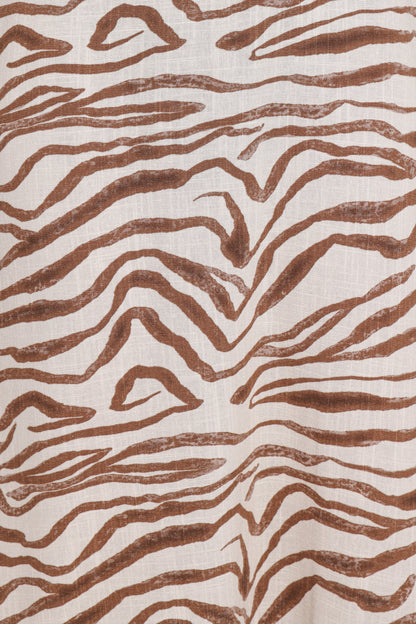 Kelsie Midi Dress Brown Zebra