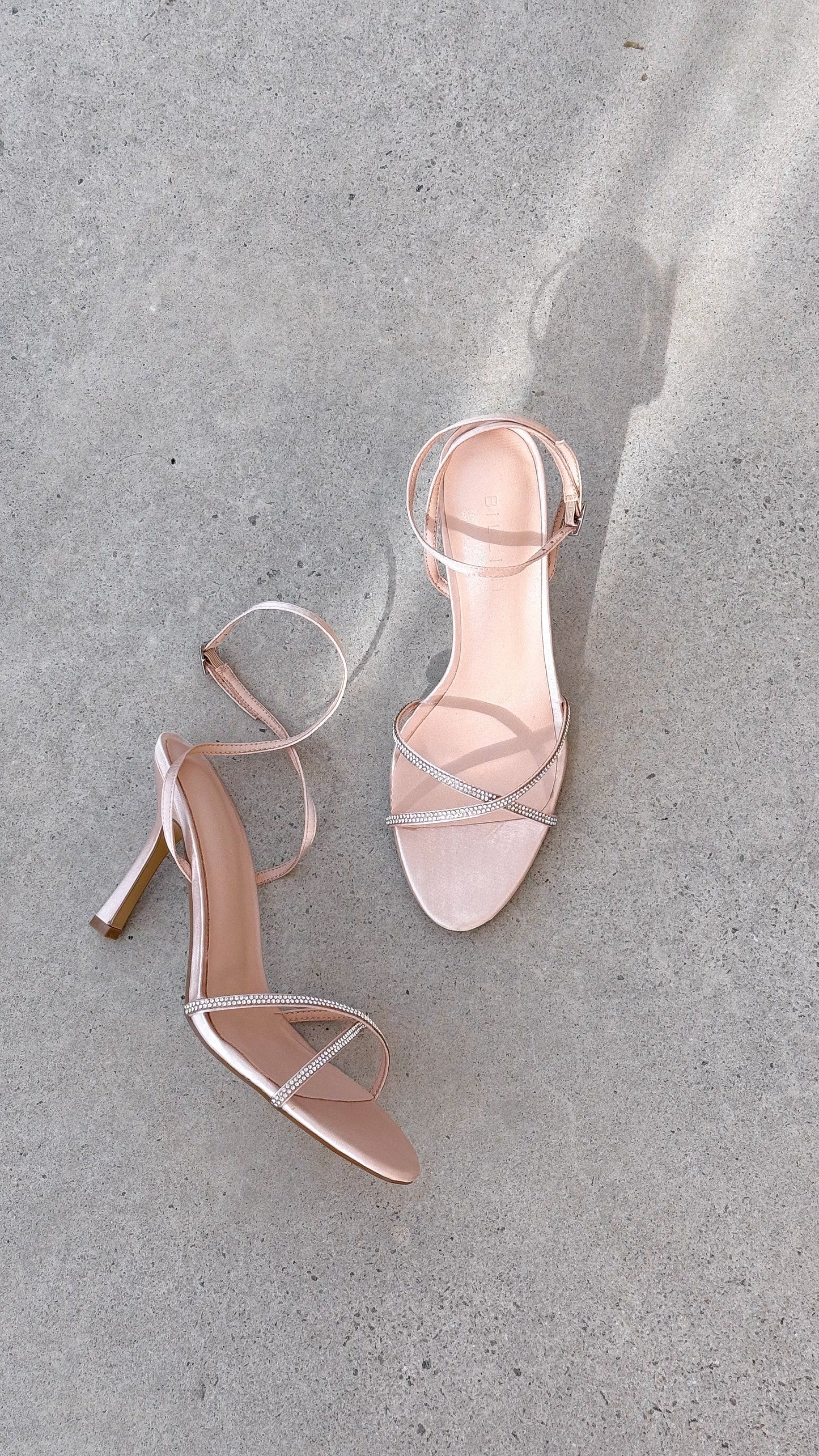Vixin Heels Champagne Satin Diamante