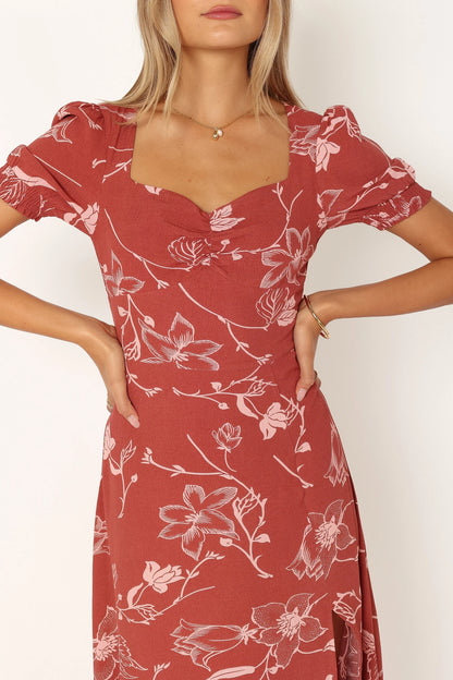 Franklin Dress Rust Floral