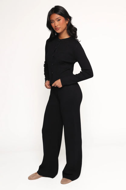 Elliot Knitted Pant Set Black