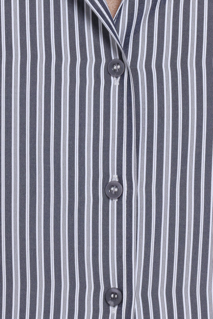 Melanie Pant Set Charcoal Stripe