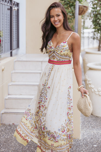 Caelia Maxi Dress Yellow Multi