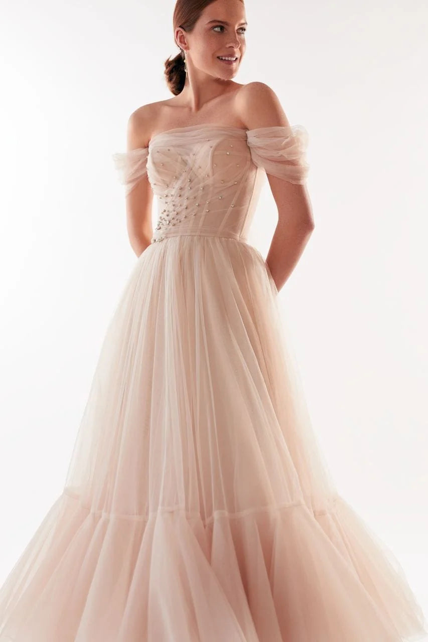Off the Shoulder Cocktail Tulle Dress