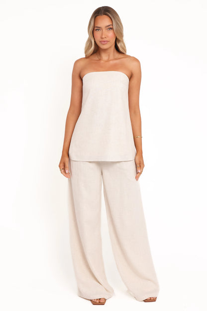 Rosemarie Strapless Top Oatmeal