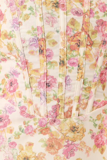 Cosima Midi Dress Pink Floral