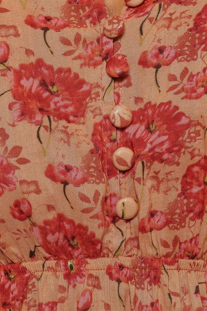 Marti Mini Dress Tan Floral