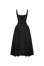 Black corset midi dress