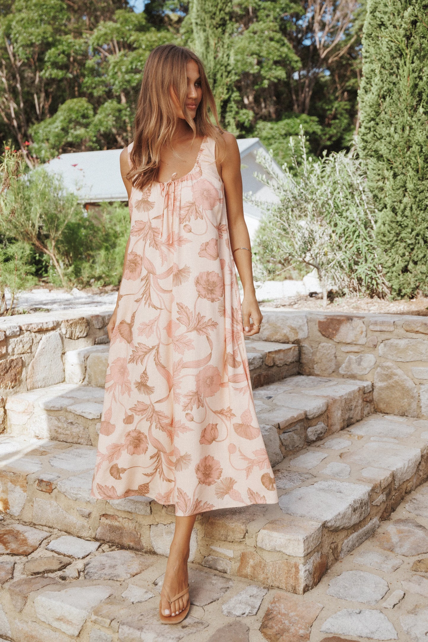 Bowman Maxi Dress Pink Floral