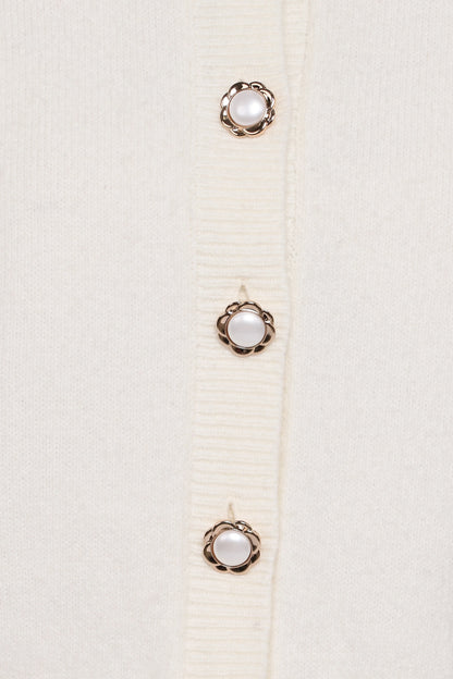 Thelma Trumpet Sleeve Cardigan Cream