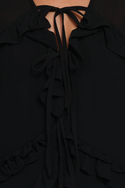 Magnolia Long Sleeve Mini Dress Black