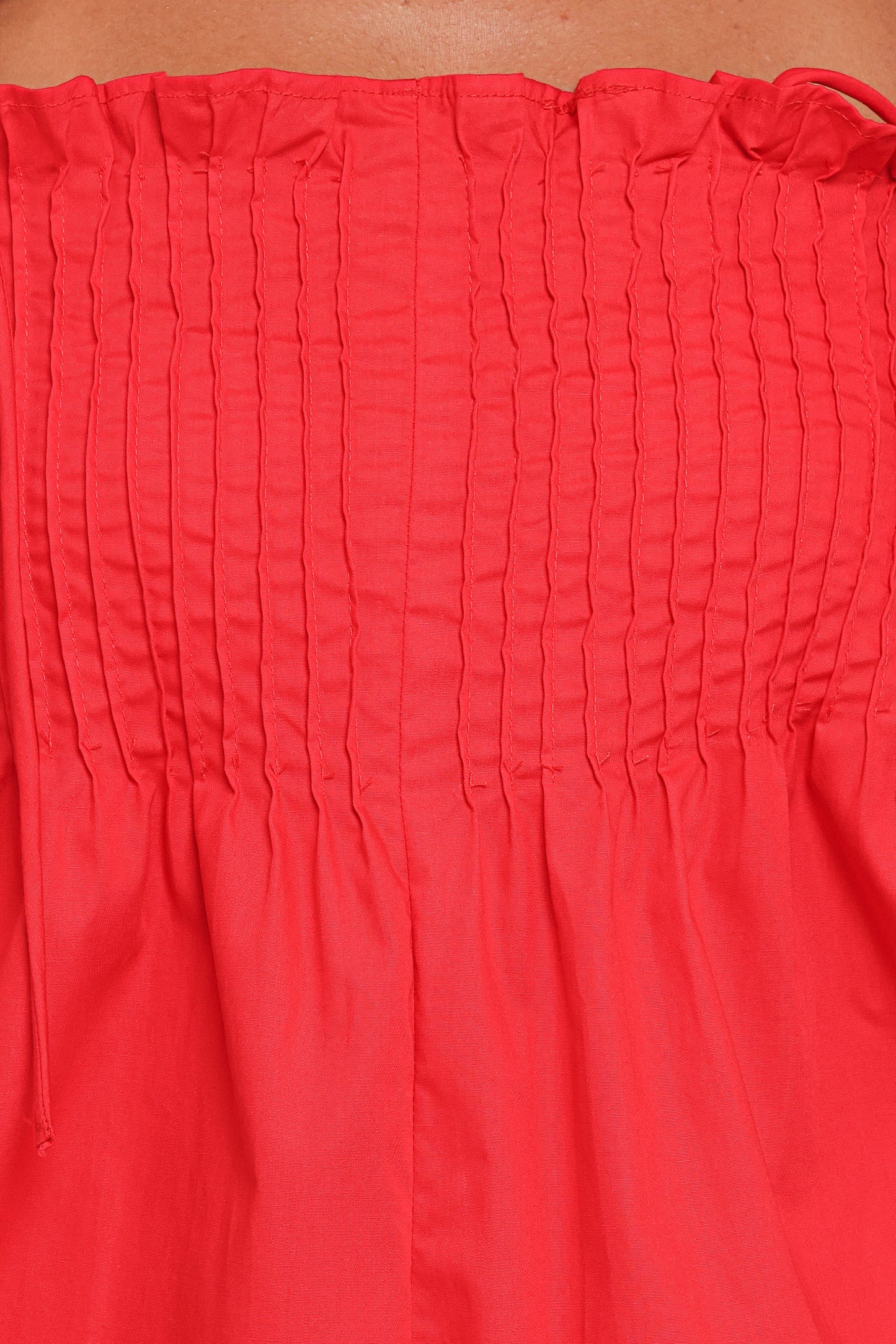 Liora Pleated Romper Red