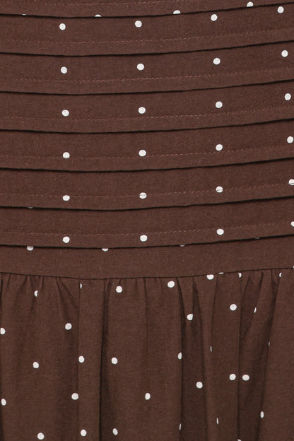 Mischa Maxi Dress Brown Polka Dot