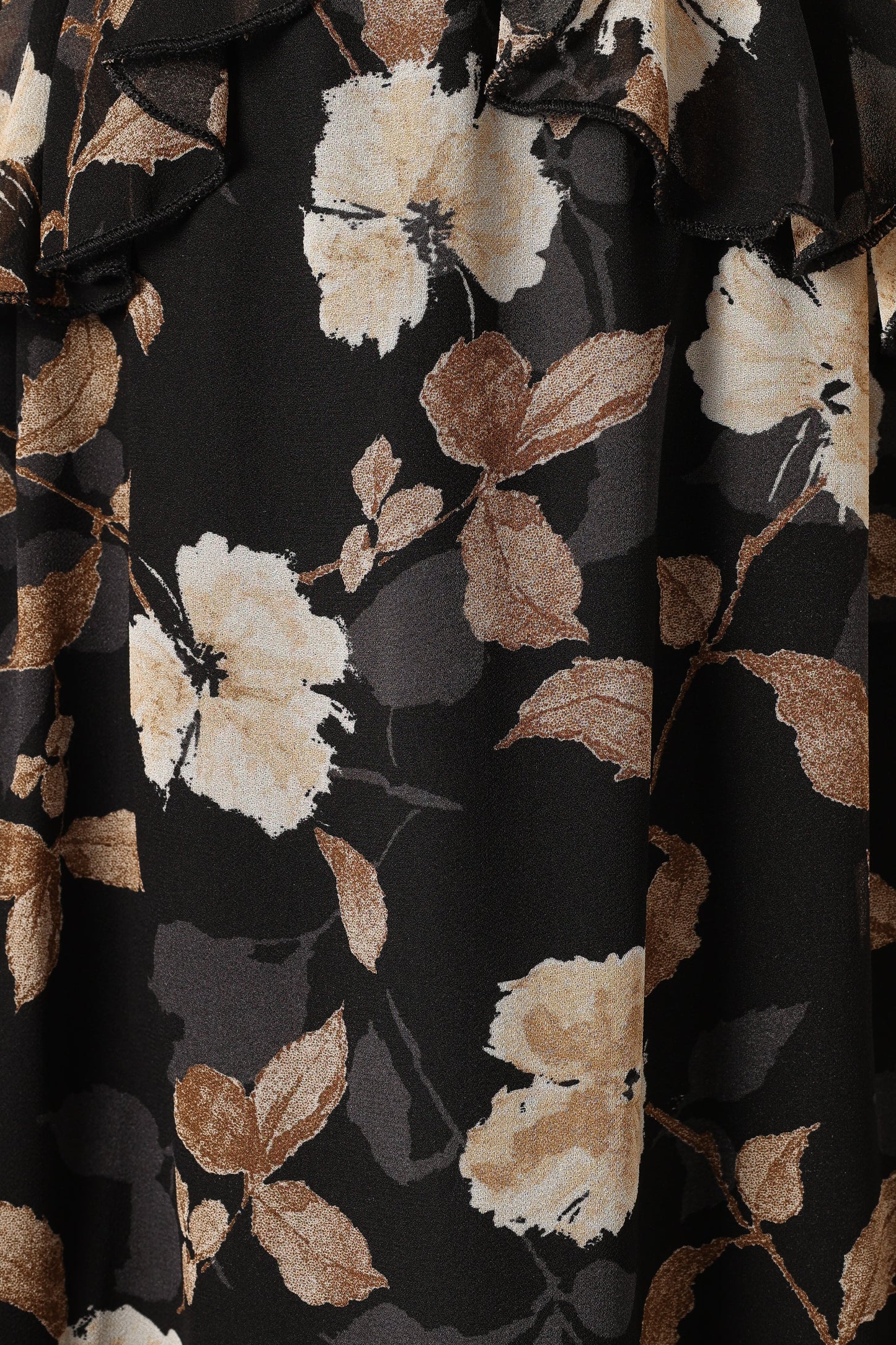 Lucah Frill Shoulder Maxi Dress Black Floral