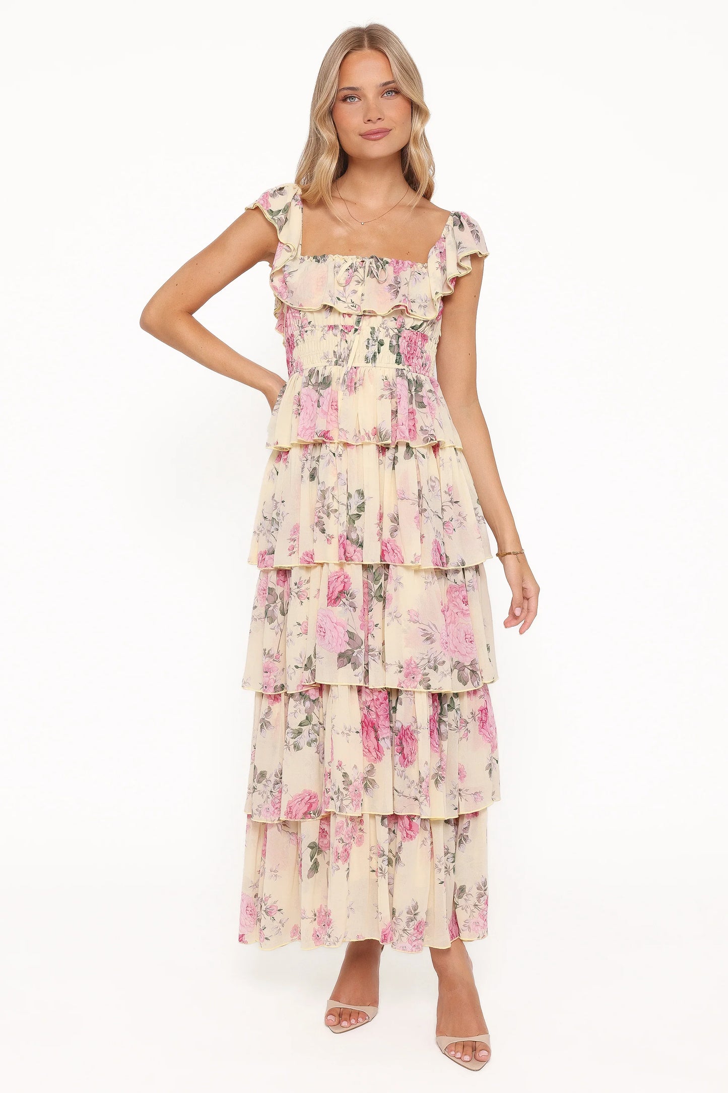 Belle Maxi Dress Yellow Floral