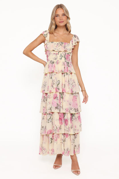 Belle Maxi Dress Yellow Floral