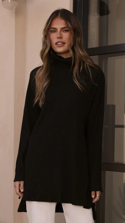 Ravio Oversized Rib Knit Black