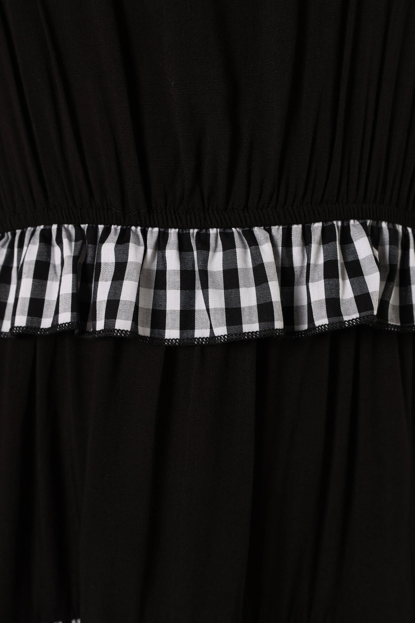 Chanty Tiered Midi Dress Black Gingham