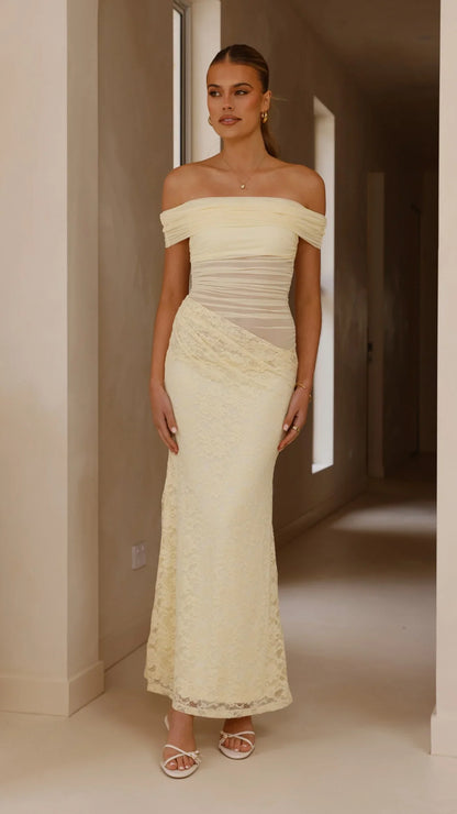 Tiarna Off The Shoulder Maxi Dress Yellow