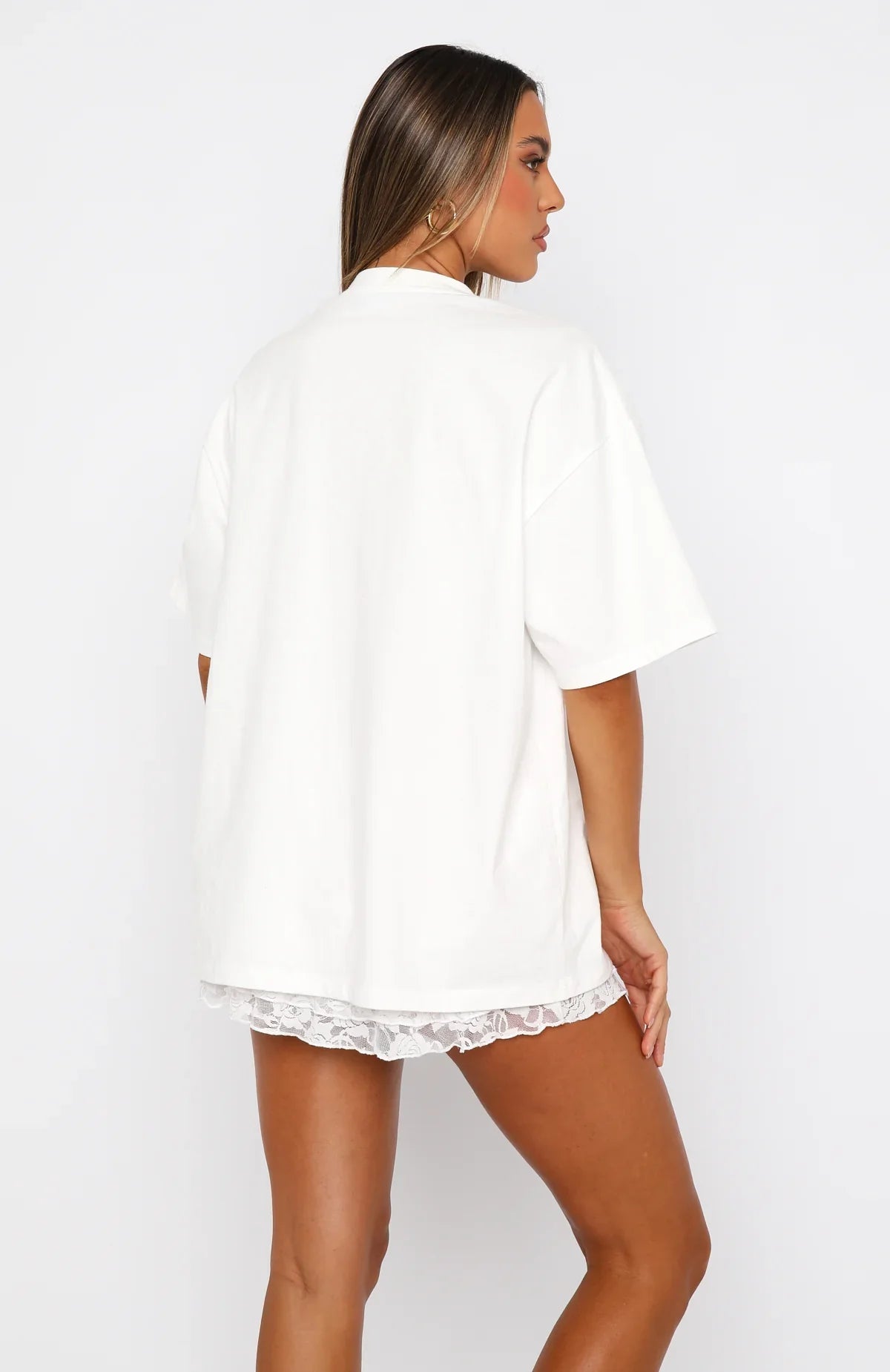With Love Forever Oversized Tee White Pink