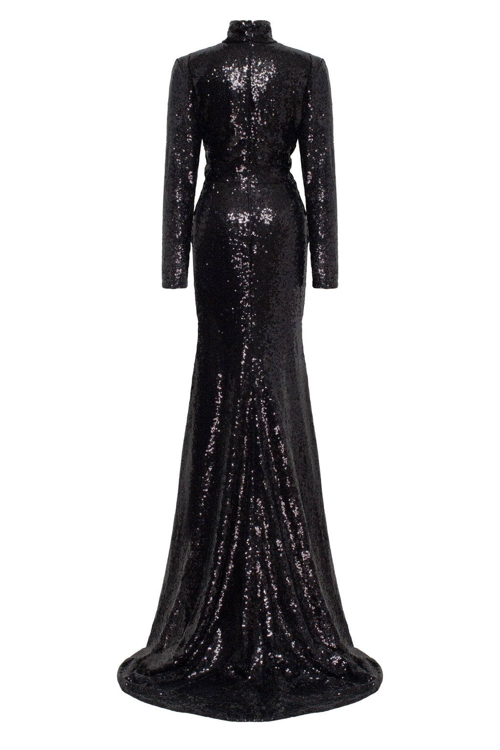 Long sleeve black sequin dress