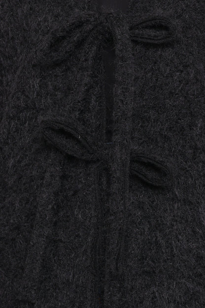 Kimmy Bow Oversized Cardigan Black