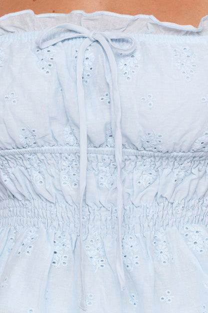 Melissa Peplum Top Pale Blue