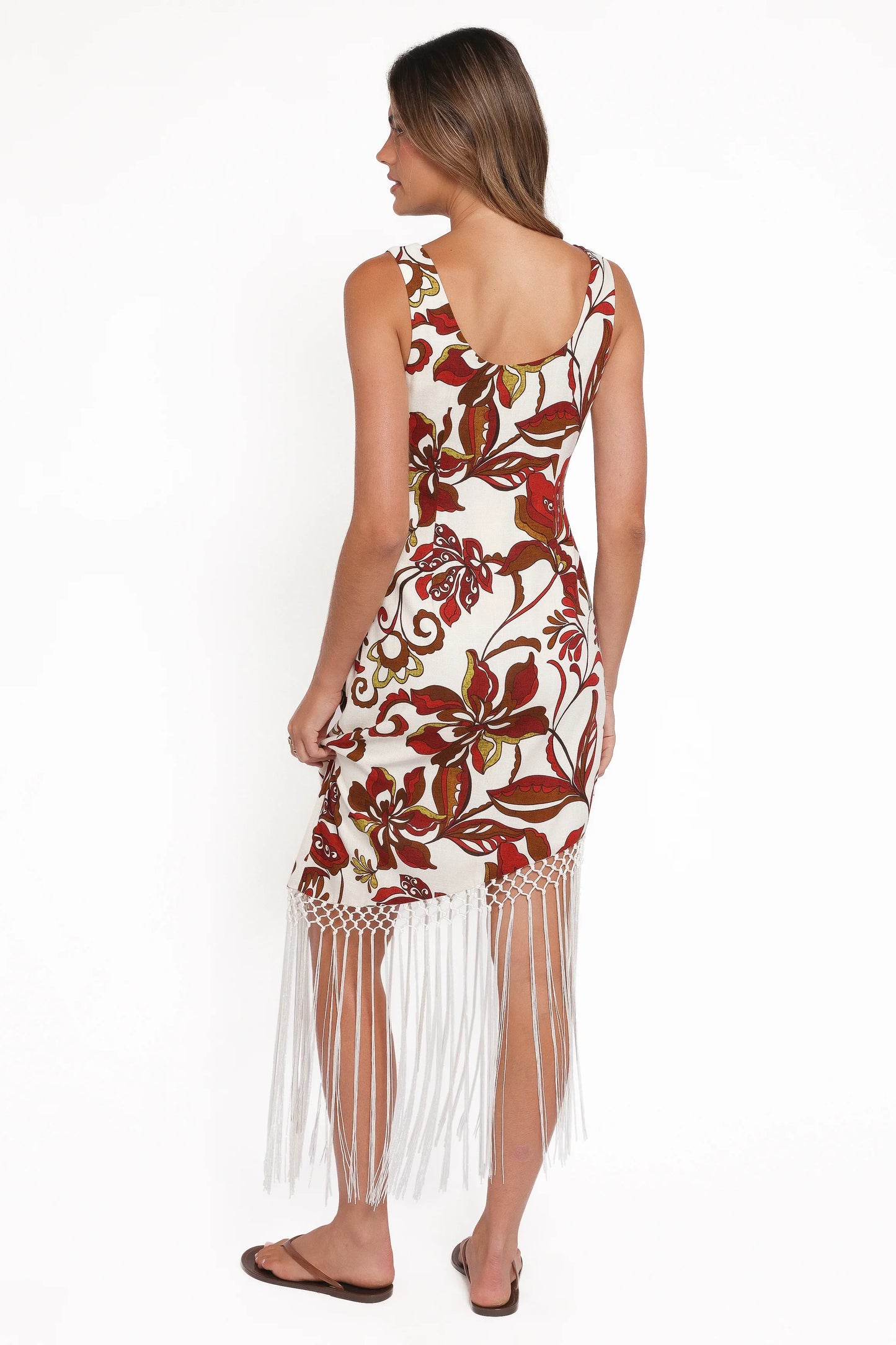 Aquarius Midi Dress Brown Floral
